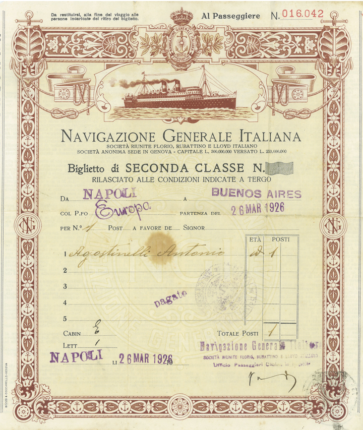 biglietto 1926