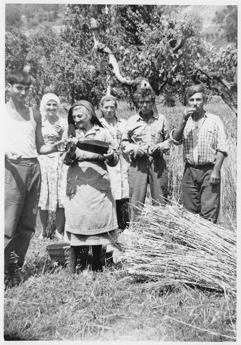 “Ecchela mò vè.. mo vè, la padrone! E’ mmo ce la revò: nu becchierucce” foto di Santina Di Antonio, mietitura 1965